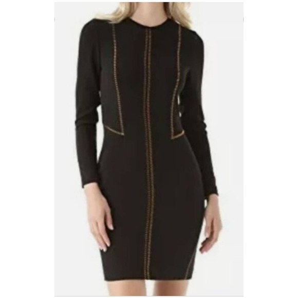 Rag & Bone Raj Black Crepe Sheath with Prominent Copper Stitching size 6 - Picture 2 of 10